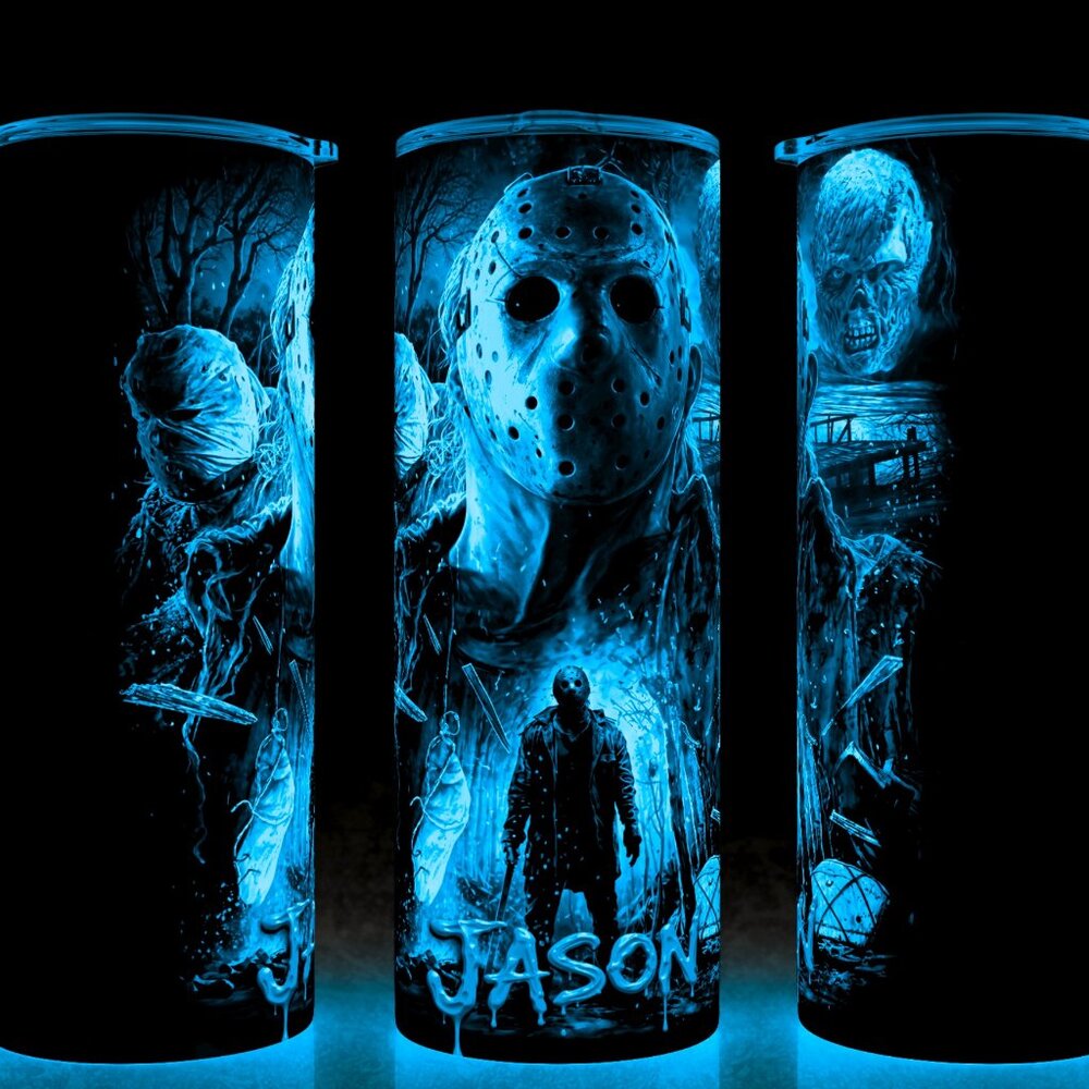 Glow in the Dark Jason Friday the 13th Horror Cup Mug Tumbler 20oz